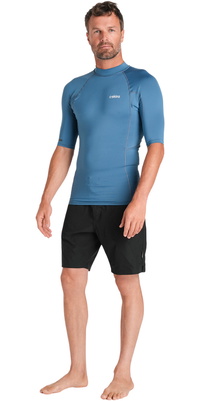 2026 C-Skins Mens Nuwave UV Basics Short Sleeve Rash Vest C-NLYSSMC - Steel Blue