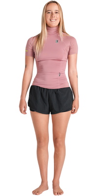 2026 C-Skins Womens Nuwave Rash X Short Sleeve Vest C-NLYSSWT - Rose / Lime
