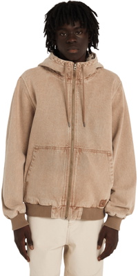 2026 Element Hommes Dulcey Marée Basse Denim Hooded Veste ELYJK00300 - Beige Tint Wash