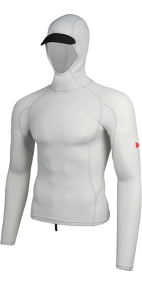 2026 Florence Marine X Hommes Gilet à Capuche En Lycra à Manches Longues Et Poche Utilitaire FMSS00011 - Silver