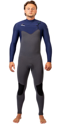 2026 GUL Hommes Yulex Flexor 3/2mm Chest Zip Combinaison N&eacute;opr&egrave;ne FX1219-GRBL - Grey / Blue
