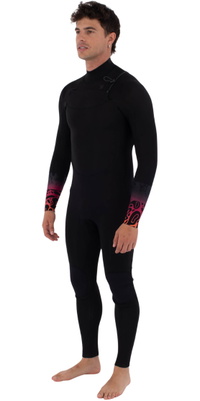 2026 Hurley Hommes Air Bubblee Degrade 3/2mm Chest Zip Combinaison Néoprène MFSTL13312 - Black Bubble