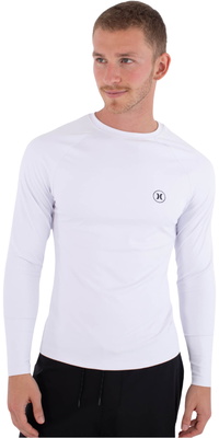 2026 Hurley Hommes Gilet Lycra à Manches Longues Slim Fit Icon Circle MLEU00008 - White