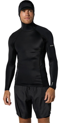 2026 Mystic Hommes Uncharted Long Sleeve Hooded Lycra Vest 35001.250204 - Black