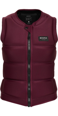 2026 Mystic Femmes Star Front Zip Gilet Wake Impact 35005.240246 - Oxblood Red