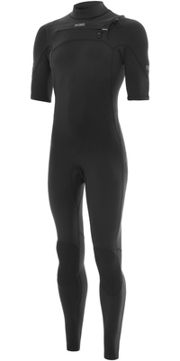 2026 Nyord Hommes Solu Yulex 2/2mm Manches Courtes Chest Zip Fl Combinaison Néoprène SOLM22SSF001 - Black