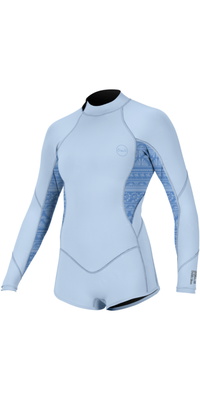 2026 ONeill Junior Bahia 2/1mm Back Zip Long Sleeve Springsuit Wetsuit 5411 - Chmbyblu / Surf Abstract / Chmbyblu