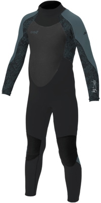 2026 ONeill Junior Epic 4/3mm Back Zip Wetsuit 4216BG - Tempered Steel / Shaded Island Sky / Shade