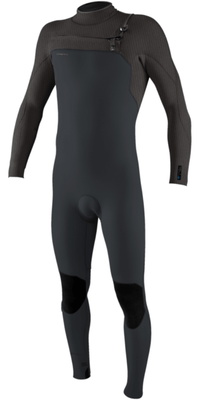 2026 ONeill Mens Hyperfreak Wind 4/3mm+ Chest Zip Wetsuit 5628 - Tempered Steel / Graphite