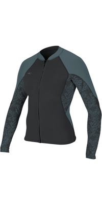 2026 ONeill Femmes Bahia 1/ 0.5mm Veste à Fermeture éclair Intégrale 4933 - Tempered Steel / Shaded Island Sky / Shade