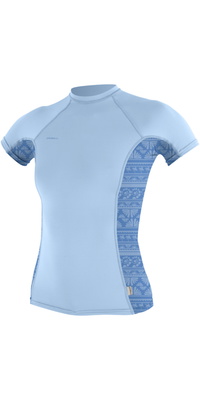 2026 ONeill Femmes Hyperfreak Skins Débardeur En Lycra à Manches Courtes 5694 - Bleu Chambray / Surf Abstract