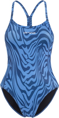 2026 Orca Womens Core One Piece Thin Strap Swimsuit MS53 - Deep Blue Blue Sky