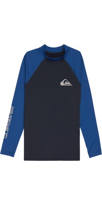 2026 Quiksilver Enfants Everyday Gilet Lycra à Manches Longues UPF50 AQBWR03065 - Bleu Marine Foncé / Bleu Monaco