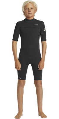 2026 Quiksilver Enfants Everyday Sessions 2mm Back Zip Shorty Combinaison Néoprène EQBW503025 - Black