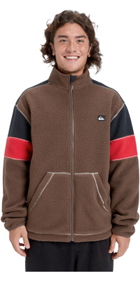 2026 Quiksilver Mens Clean Coast Block Full Zip Fleece EQYPF03065 - Chocolate Brown