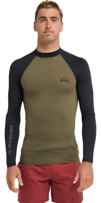 2026 Quiksilver Mens Everyday UPF50 Long Sleeve Rash Vest AQYWR03131 - Grape Leaf / Black