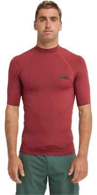 2026 Quiksilver Mens Everyday UPF50 Short Sleeve Rash Vest AQYWR03130 - Burnt Russet