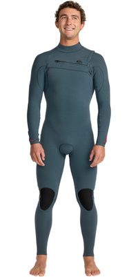 2026 Quiksilver Hommes Highline 3/2mm Chest Zip Combinaison N&eacute;opr&egrave;ne 25AW213500 - Blue Fog