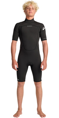 2026 Quiksilver Hommes Prologue 2/2mm Back Zip Shorty Combinaison Néoprène 25AW253503 - Black
