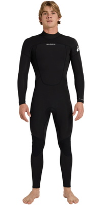 2026 Quiksilver Hommes Prologue+ 3/2mm Back Zip Flatlock Combinaison Néoprène 25AW213514 - Black
