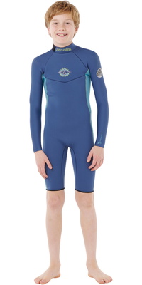 2026 Rip Curl Enfants Dawn Patrol 2mm Back Zip Manches Longues Printemps Combinaison N&eacute;opr&egrave;ne 11EBSP - Light Navy