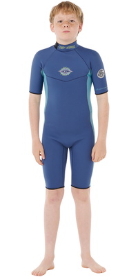 2026 Rip Curl Enfants Dawn Patrol 2mm Back Zip Shorty Combinaison N&eacute;opr&egrave;ne 11FBSP - Light Navy