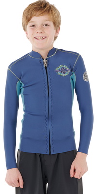 2026 Rip Curl Enfants Dawn Patrol Front Zip Veste Neo 118BWJ - Light Navy