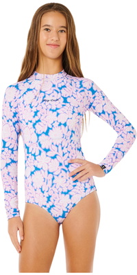 2026 Rip Curl Enfants Combinaison De Surf à Manches Longues Sunshine UPF 146GRV - Electric Blue