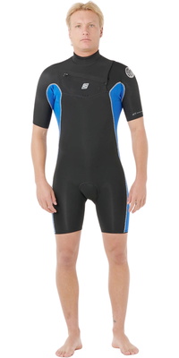 2026 Rip Curl Hommes Dawn Patrol 2mm Chest Zip Shorty Combinaison Néoprène 11RMSP - Electric Cobalt