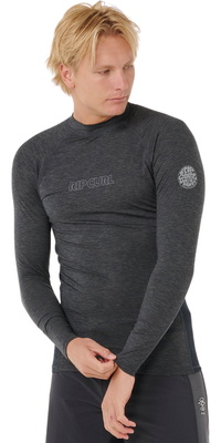 2026 Rip Curl Hommes Dawn Patrol UPF Performance Gilet Lycra à Manches Longues 16BMRV - Black Marle