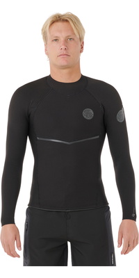 2026 Rip Curl Hommes E-Bomb 1.5mm Veste à Manches Longues 12HMWJ - Black