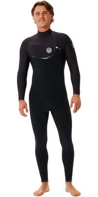 2026 Rip Curl Hommes E-Bomb 3/2mm Chest Zip Combinaison N&eacute;opr&egrave;ne 17SMFS - Black