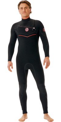 2026 Rip Curl Hommes Flashbomb Fusion 3/2mm Chest Zip Combinaison N&eacute;opr&egrave;ne 177MFS - Black