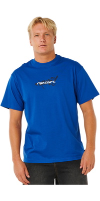 2026 Rip Curl Hommes T-shirt Inner Visions Blast Over 0XNMTE - Electric Cobalt