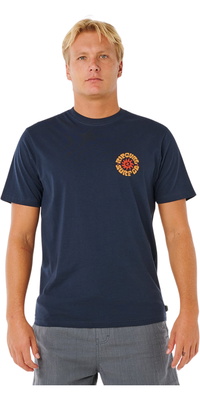 2026 Rip Curl Hommes T-shirt Pacific Rinse Circle 0XDMTE - Dark Navy