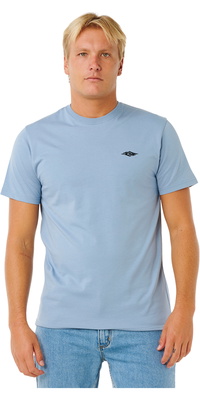 2026 Rip Curl Hommes T-shirt Streamline Embroid 10XMTE - Faded Denim