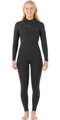 2026 Rip Curl Femmes Dawn Patrol 3/2mm Back Zip Combinaison Néoprène 164WFS - Black