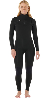 2026 Rip Curl Femmes Dawn Patrol Pro 3/2mm Chest Zip Combinaison Néoprène 16UWFS - Black