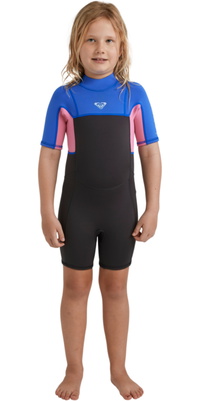 2026 Roxy Enfants Prologue+ 2/2mm Back Zip Shorty Combinaison N&eacute;opr&egrave;ne 26QW253501 - Cobalt