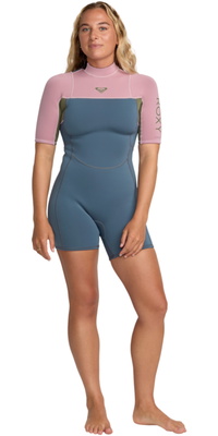 2026 Roxy Femmes Prologue+ 2mm Back Zip Shorty Combinaison N&eacute;opr&egrave;ne 26BW253502 - Ash