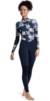 2026 Roxy Femmes Swell Natural 3/2mm Back Zip Combinaison Néoprène 26BW213511 - Flower