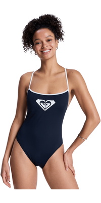 2026 Roxy Femmes Le Maillot Une Pièce Retro Essentials High Leg ERJX103798 - Anthracite