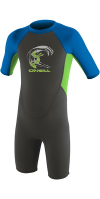 2026 ONeill Enfants Reactor 2mm Back Zip Shorty Combinaison Néoprène 4867 - Graphite / Dayglo / Ocean