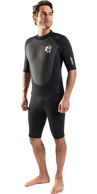 2026 Gul Hommes G-Force 3mm Back Zip Shorty Combinaison Néoprène GF3305-B7 - Black