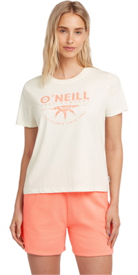 2026 ONeill Womens Front Print T-Shirt 1850265 - Snow White