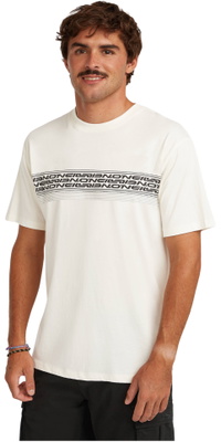 2026 ONeill Hommes Logo Rayures T-Shirt 2850362 - Snow White