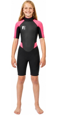 2025 Gul Enfants G-Force 3mm Back Zip Shorty Combinaison Néoprène GF3308-B7 - Black / Pink
