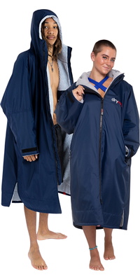 2026 Dryrobe Advance Peignoir à Manches Longues DALSV3 - Bleu Marine / Grey