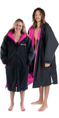 2026 Dryrobe Advance Long Sleeve Changing Robe DALSV3 - Black / Pink