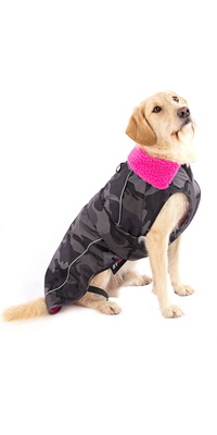 2026 Dryrobe Dog Coat V3DRDC - Black Camo / Pink